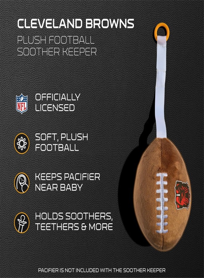 Smilo Cleveland Browns Plush Football Pacifier Holder by Smilo - Officially Licensed NFL Soother Holder - Soft Plush Toy and Dummy Holder - Fits Any Pacifier - Stroller Accessory & Newborn Essential - Image 4