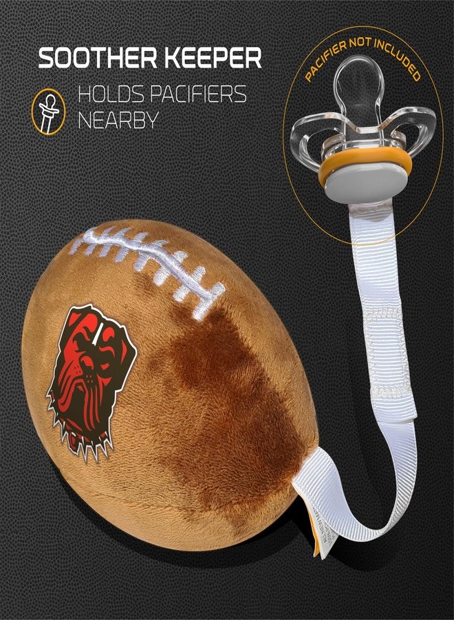Smilo Cleveland Browns Plush Football Pacifier Holder by Smilo - Officially Licensed NFL Soother Holder - Soft Plush Toy and Dummy Holder - Fits Any Pacifier - Stroller Accessory & Newborn Essential - Image 3