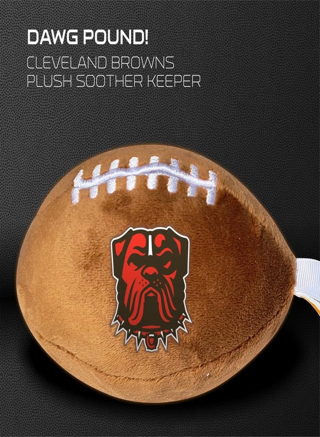 Smilo Cleveland Browns Plush Football Pacifier Holder by Smilo - Officially Licensed NFL Soother Holder - Soft Plush Toy and Dummy Holder - Fits Any Pacifier - Stroller Accessory & Newborn Essential - Image 5