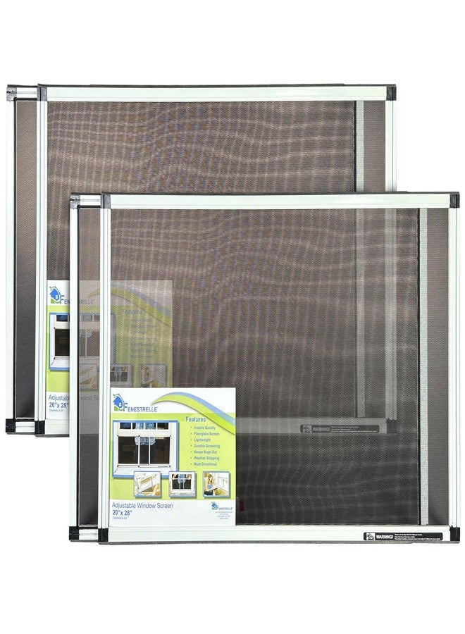 Fenestrelle Expandable Window Screen - 20″ H × 28″-54″ W Horizontal, 2‑Way Adjustable Window Screen with Flame Resistant Fiberglass Mesh, Pack of 2 - Image 1