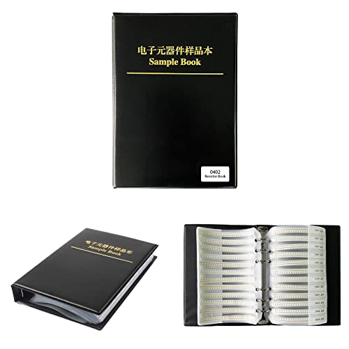 Easyscen 0402 SMD Resistor Kit (0 ohm-10M ohm) 1% Resistor Assortment Box Pack Book Assorted Folder 170 Values 8500pcs Resistance Sample Book Kit - Image 1