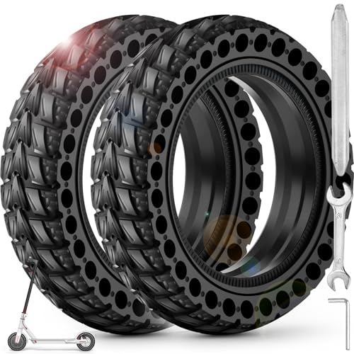 BANGTING إطارات صلبة BANGTING 2PCS 8.5x2 بوصة للسكوتر الكهربائي، 8 1/2 x2 للإطار البديل Gotrax GXL V2 / XR/APEX، 50/75-6.1 للإطار البديل Xiaomi Pro 2 / M365 / 1S وجميع إطارات السكوتر 8.5'' (أسود 1) - Image 1