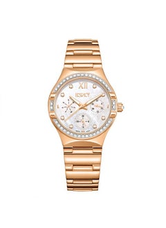 ECSTACY Ecstacy Women's 6P29 Movement Watch, Multi Function Display and Stainless Steel Strap - E23608-RBKMK, Two Tone Rose Gold  - Image 1