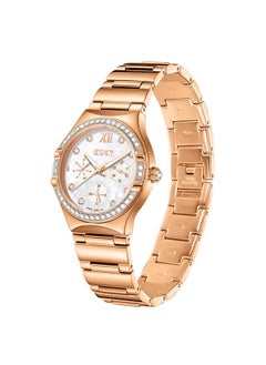 ECSTACY Ecstacy Women's 6P29 Movement Watch, Multi Function Display and Stainless Steel Strap - E23608-RBKMK, Two Tone Rose Gold  - Image 2