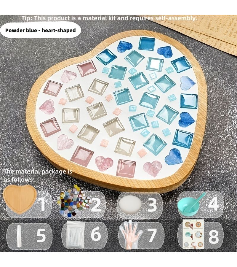 Mosaic Coasters And Heat Resistant Mat Material Kit Lemon Yellow Round Craft Set For Halloween Activities School Club Events Corporate Team Building Family Gatherings - Image 5