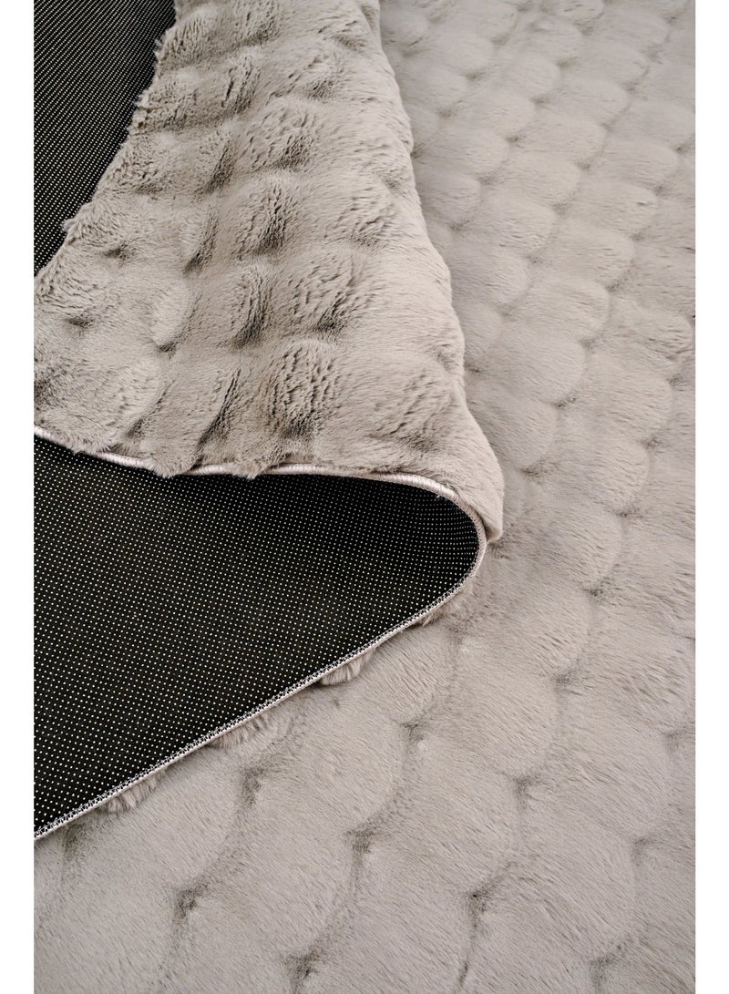 Home auraa Carpet Rug Anti-Slip – Size 160 x 230 cm – 5.25x7.55 ft | Pebble Shaggy Design - Grey Color | Ideal Carpet for Living Room, Bedroom, Office, Hallway or Balcony - Image 5
