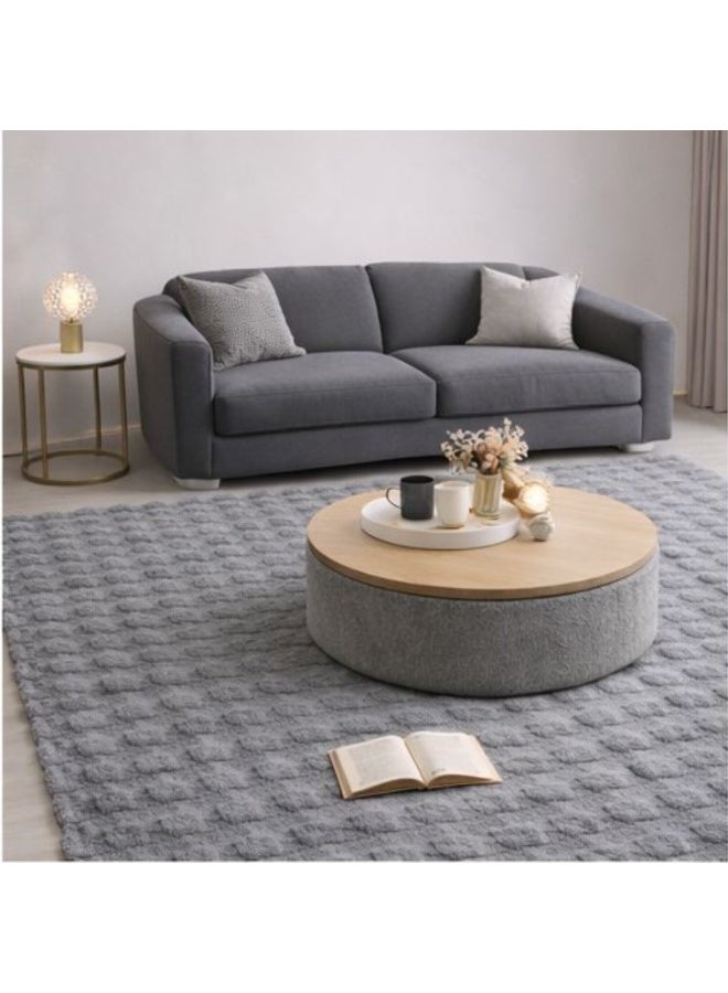 Home auraa Carpet Rug Anti-Slip – Size 160 x 230 cm – 5.25x7.55 ft | Pebble Shaggy Design - Grey Color | Ideal Carpet for Living Room, Bedroom, Office, Hallway or Balcony - Image 2