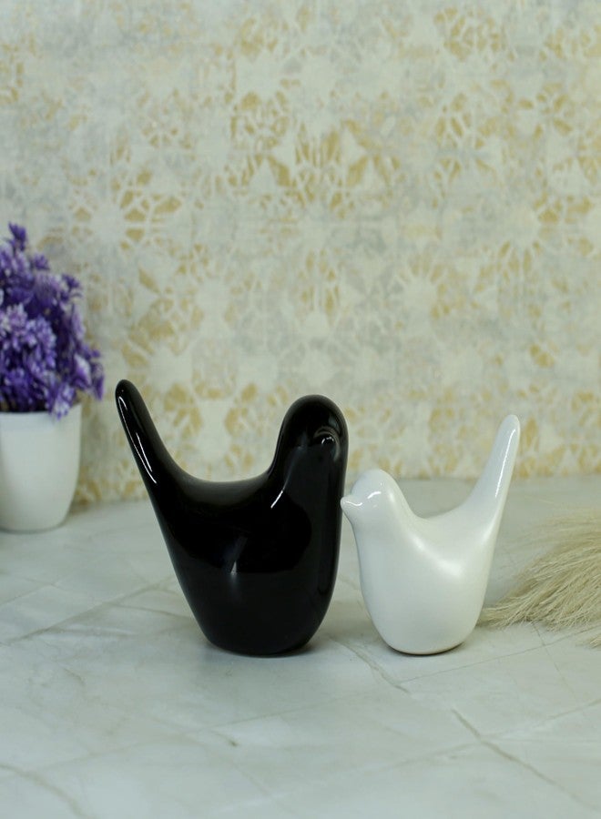 AABCO Ceramic White and Black Blessing Birds Figurine for Home Decor | Living Room,Bedroom,Office Desk,Cabinets (Pack of 2 White Black - Image 5