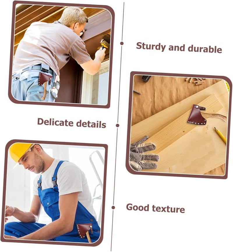 قطعتان غطاء فأس من جلد البقر، غمد بلطة واقي للتخييم في الهواء الطلق والشواء - Image 4