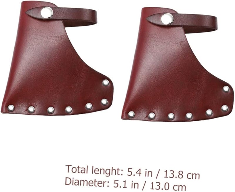 قطعتان غطاء فأس من جلد البقر، غمد بلطة واقي للتخييم في الهواء الطلق والشواء - Image 5