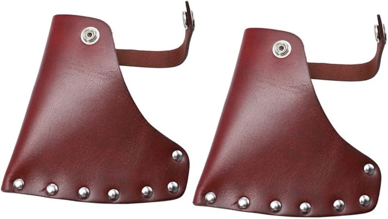 قطعتان غطاء فأس من جلد البقر، غمد بلطة واقي للتخييم في الهواء الطلق والشواء - Image 1