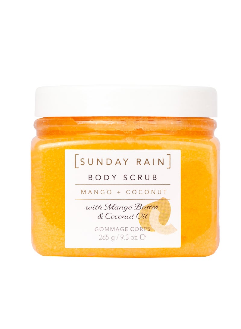 Sunday Rain Mango & Coconut Creamy Body Scrub – Natural Sugar Exfoliant with Mango Butter & Coconut Oil – Deep Nourishment for Smooth, Radiant Skin – 265g - Image 1