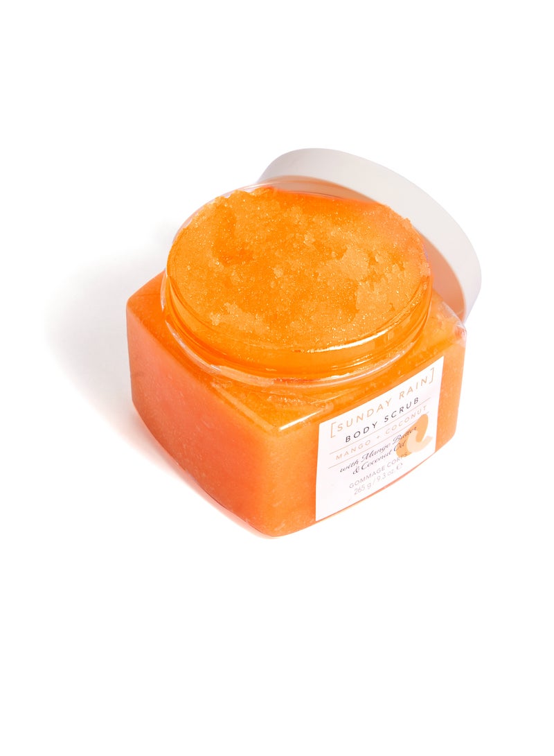 Sunday Rain Mango & Coconut Creamy Body Scrub – Natural Sugar Exfoliant with Mango Butter & Coconut Oil – Deep Nourishment for Smooth, Radiant Skin – 265g - Image 3