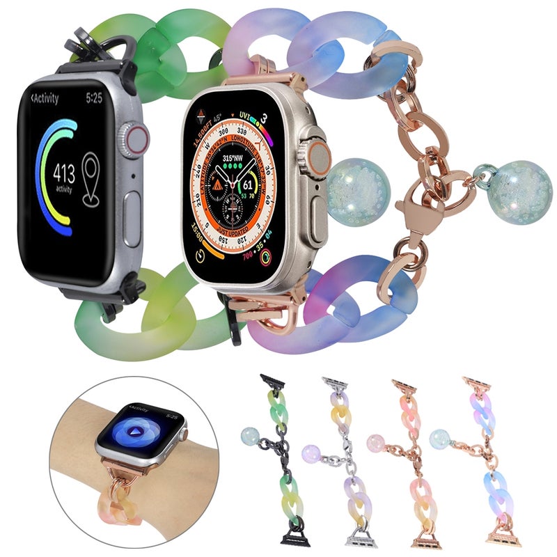 إيروريكس لساعة Apple Watch Series 9 45 مم سوار ساعة من الراتنج المتدرج اللون (وردي) - Image 5