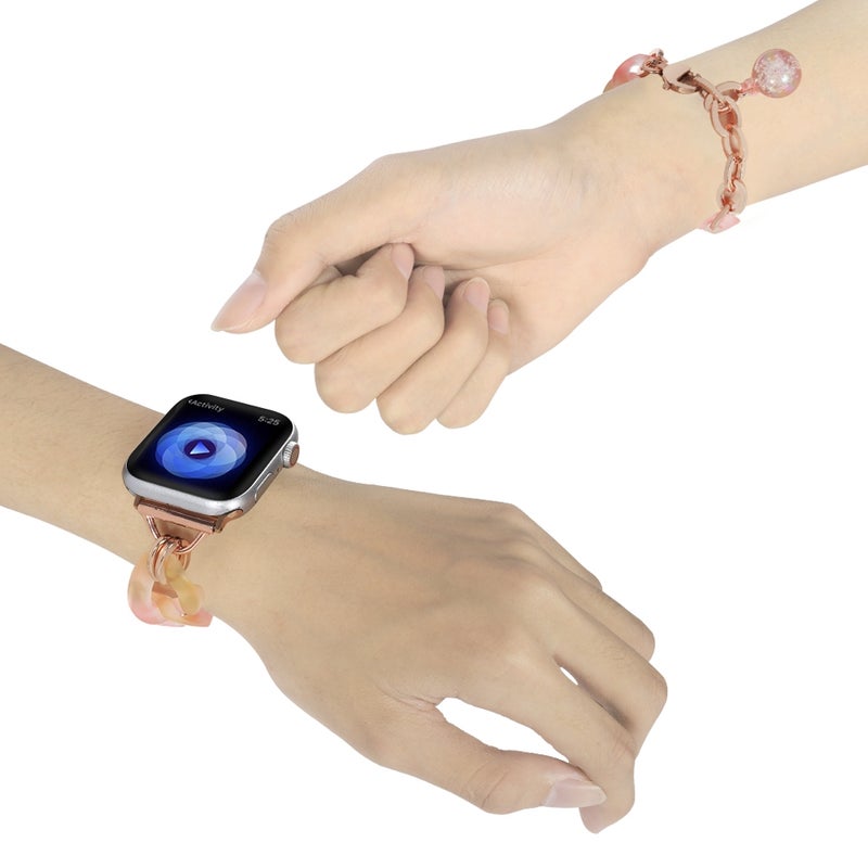 إيروريكس لساعة Apple Watch Series 9 45 مم سوار ساعة من الراتنج المتدرج اللون (وردي) - Image 4