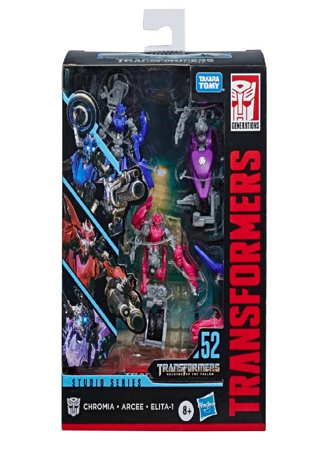 TRANSFORMERS - Transformers Toys Studio Series 52 Deluxe Revenge of The Fallen Movie Arcee Chromia Elita-1 Action Figure 3 Pack, 4.5" - Image 1