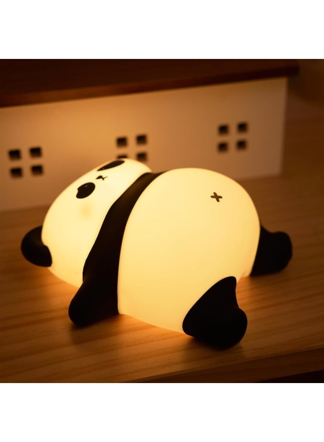 Cute Panda LED Night Light – 3 Levels Dimmable, Rechargeable Silicone Sponge Night Light, Touch Control Bedside Lamp for Room Decor, Perfect Cute Gifts for Boys, Girls & Kids - Image 1