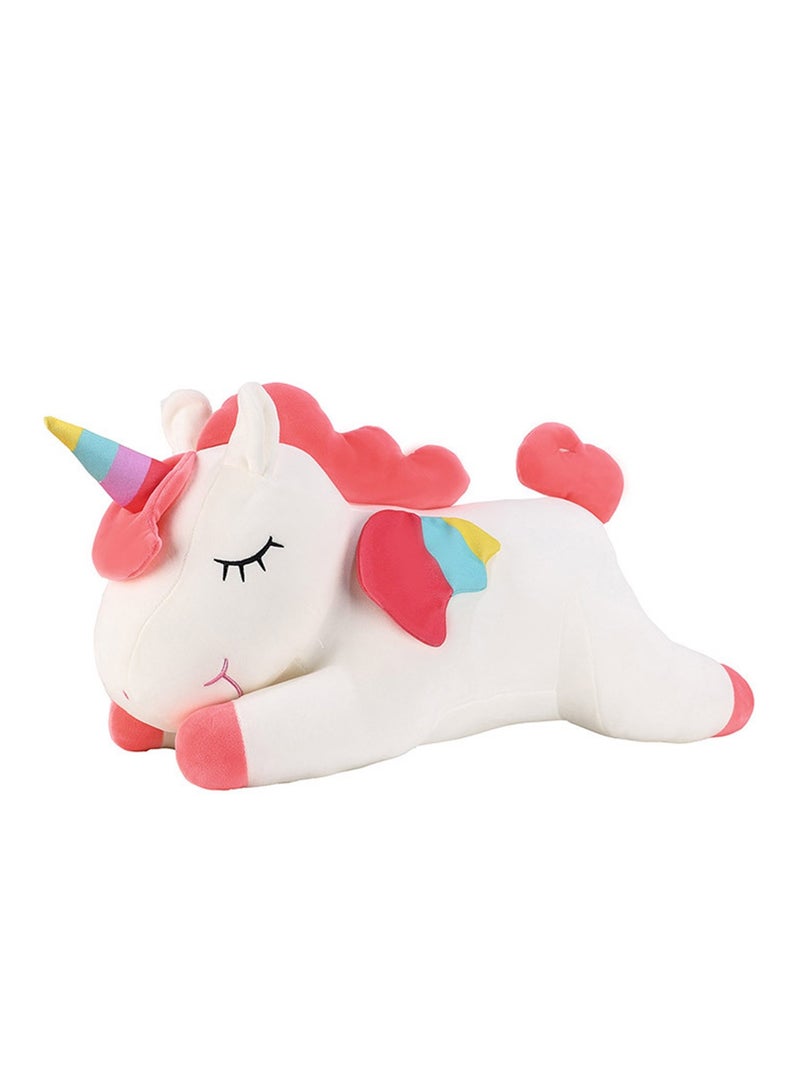 Plush Unicorn Stuffed Animal Pillows Toy Cute Soft White And Pink 80cm Unicorn Dolls Gifts for Kids Adult - Image 1