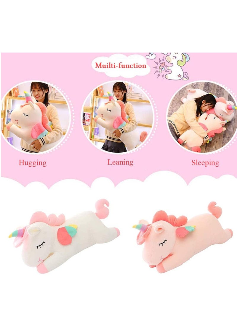 Plush Unicorn Stuffed Animal Pillows Toy Cute Soft White And Pink 80cm Unicorn Dolls Gifts for Kids Adult - Image 2