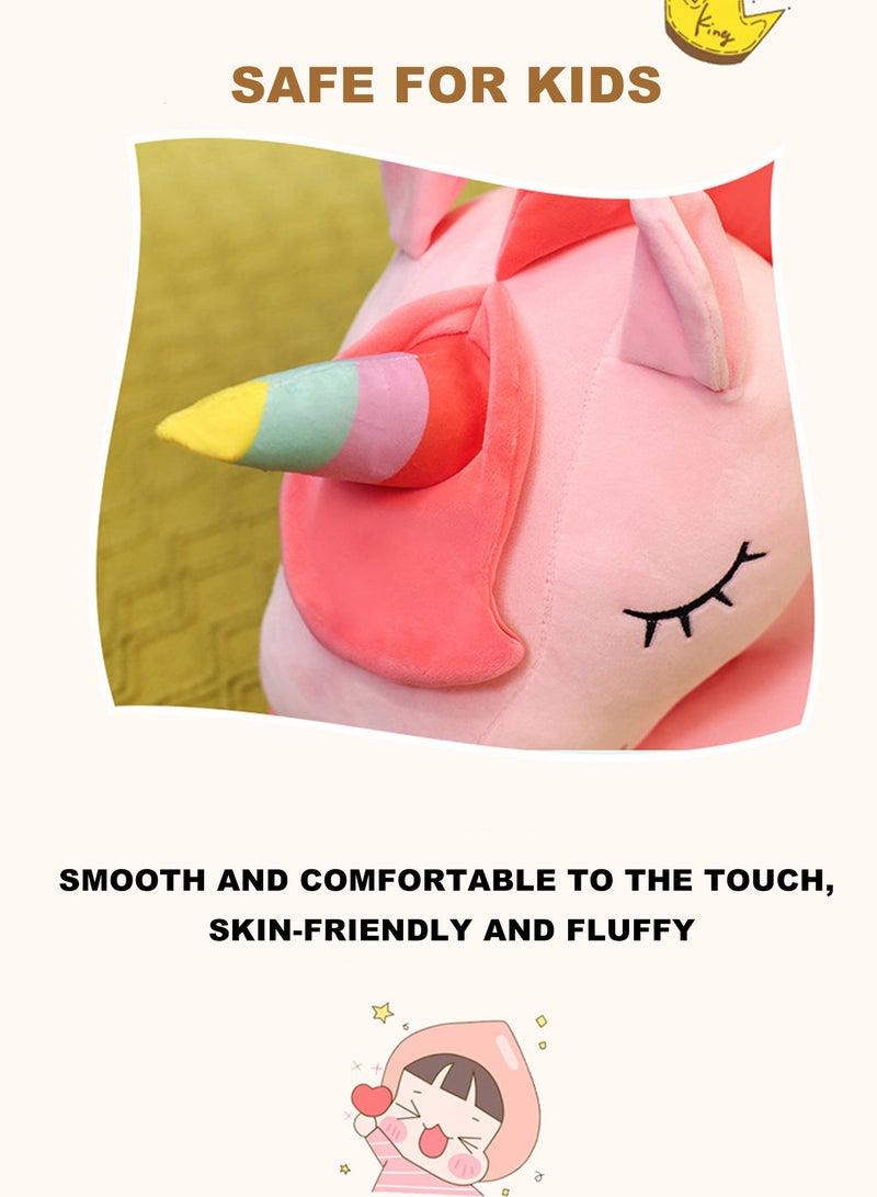 Plush Unicorn Stuffed Animal Pillows Toy Cute Soft White And Pink 80cm Unicorn Dolls Gifts for Kids Adult - Image 4