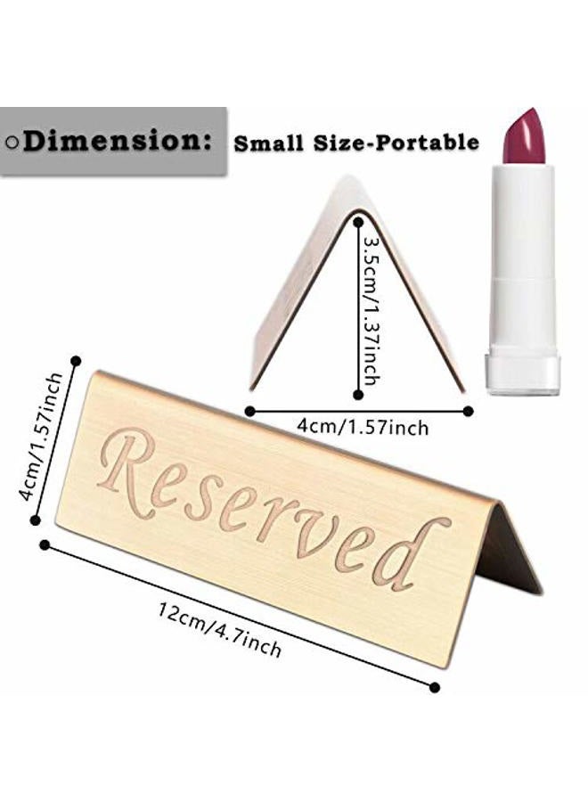 JDYOOMI Bright-Life Reserved Sign - Stainless Steel Tabletop Sign Desk Top Stand Tent Sign for Restaurants,Weddings,Events -ouble Sided - 4.7 by 1.6 Inch - Set of 2 Small Silver BL-RS-06-A - Image 2
