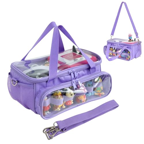 Demao Carrying Case for Tonie 2 &1 in Purple | All-in-One Portable Storage Box | Holds 20+ Figures for Tonies, Shockproof Travel Organizer | PVC Visual Cover-Plays Audio Figurines On-The-Go - Image 1