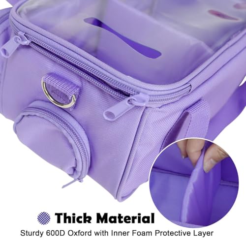 Demao Carrying Case for Tonie 2 &1 in Purple | All-in-One Portable Storage Box | Holds 20+ Figures for Tonies, Shockproof Travel Organizer | PVC Visual Cover-Plays Audio Figurines On-The-Go - Image 4