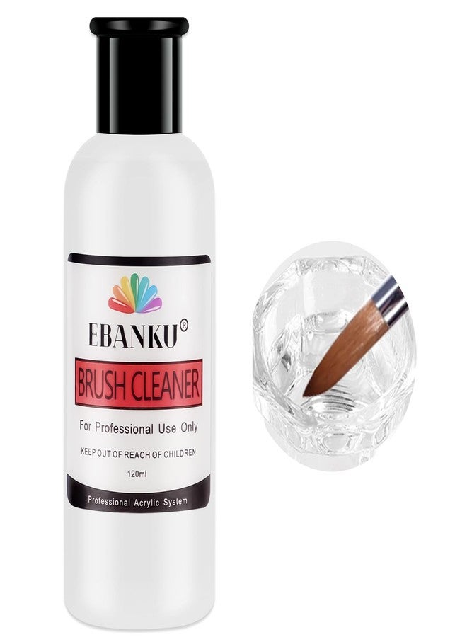 EBANKU 120ml Acrylic Nail Brush Cleaner, 3 in 1 Nail Art Brushes Conditioner Nail Brush Clean Solution Quickly Clean for Solid Gel Polish/Nail Extension Gel - Image 1