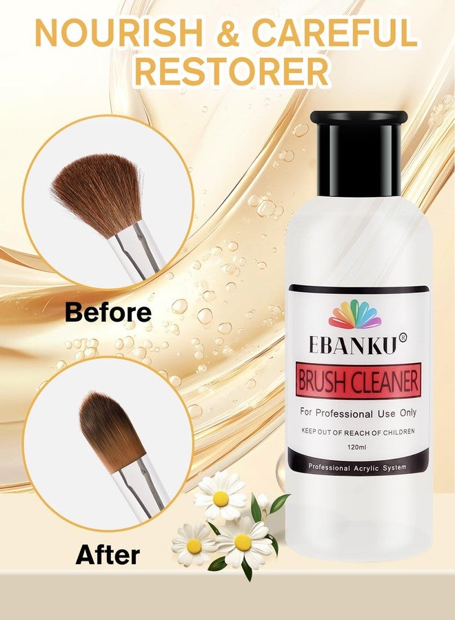 EBANKU 120ml Acrylic Nail Brush Cleaner, 3 in 1 Nail Art Brushes Conditioner Nail Brush Clean Solution Quickly Clean for Solid Gel Polish/Nail Extension Gel - Image 4