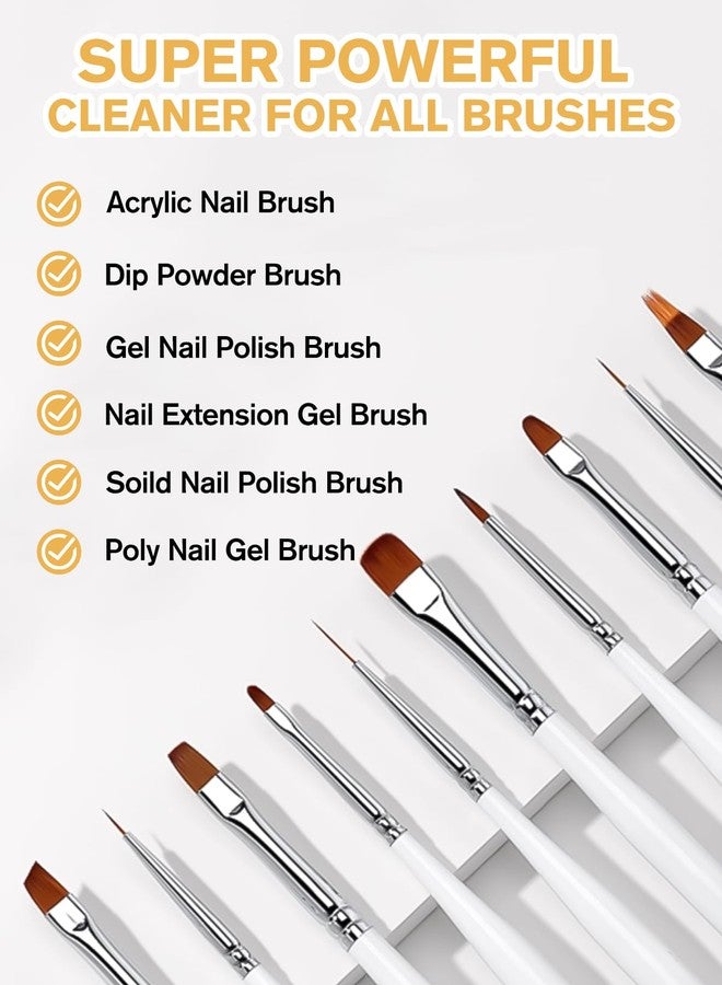 EBANKU 120ml Acrylic Nail Brush Cleaner, 3 in 1 Nail Art Brushes Conditioner Nail Brush Clean Solution Quickly Clean for Solid Gel Polish/Nail Extension Gel - Image 5