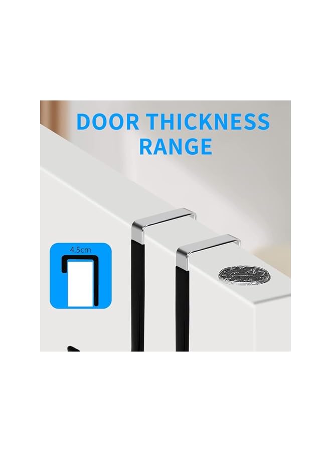 promass Over the Door Hooks, 6 Pack Heavy Duty Organizer Hooks for Bathroom, Living Room, Kitchen Hanging Clothes, Towels, Shoe Bag, Hats, Door Hangers Hooks with Rubber Prevent Scratches(balck) - Image 4