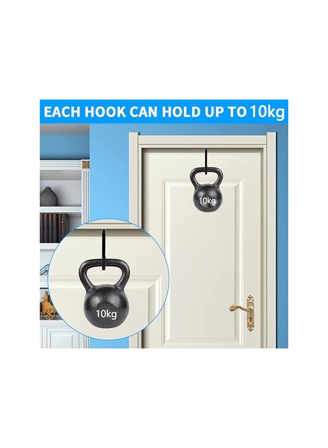 promass Over the Door Hooks, 6 Pack Heavy Duty Organizer Hooks for Bathroom, Living Room, Kitchen Hanging Clothes, Towels, Shoe Bag, Hats, Door Hangers Hooks with Rubber Prevent Scratches(balck) - Image 5