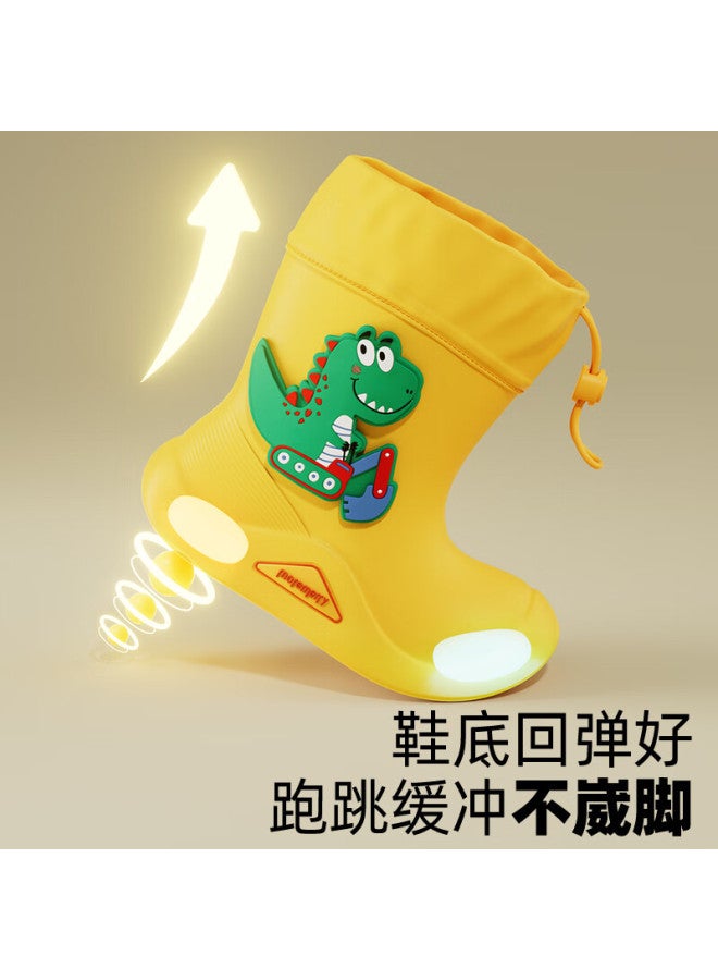Moremerry Children's Rain Boots For Boys And Girls, Waterproof 3d Baby Non-slip Wear-resistant Cartoon Rain Boots, Pink Unicorn, Size 15 - Image 2