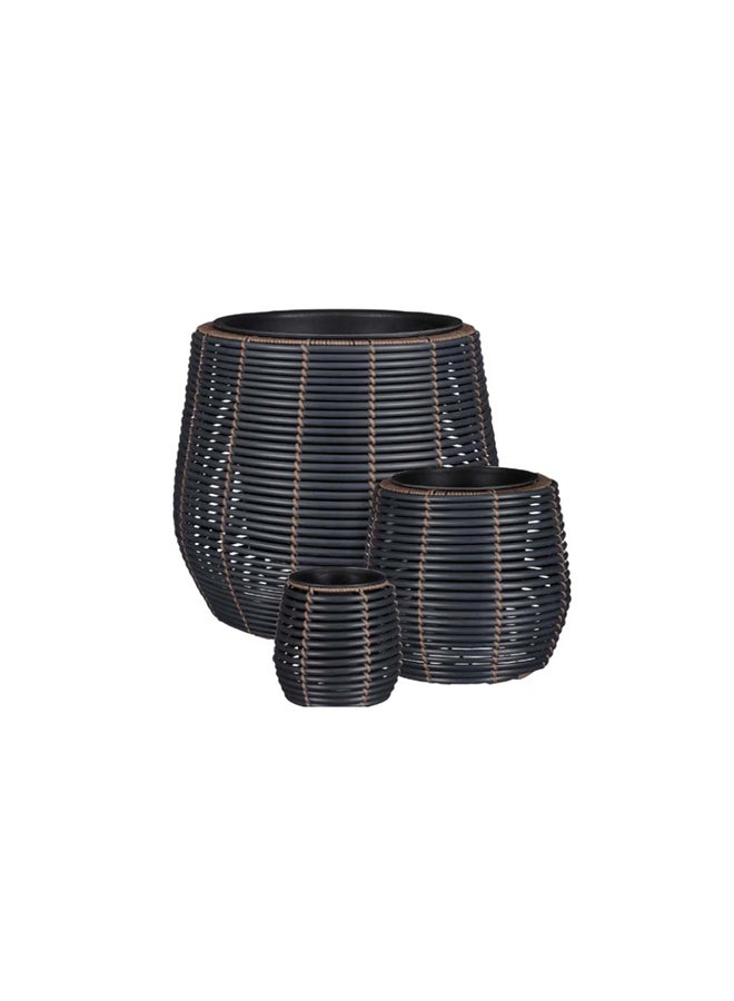 Suncoast Cesena Round Pot Planter (L) Black 