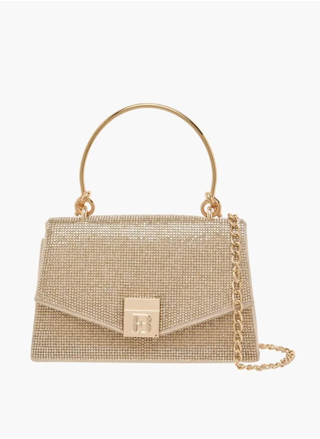 فلورا بيلا من شو إكسبرس Womens Embellished Textured Satchel Bag With Magnetic Closure