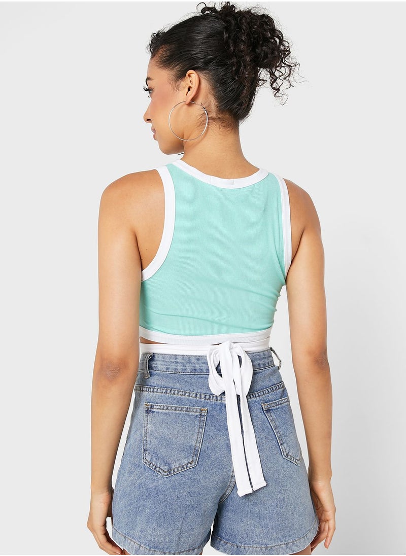 Ginger - Contrast Trim Cutout Top - Image 1