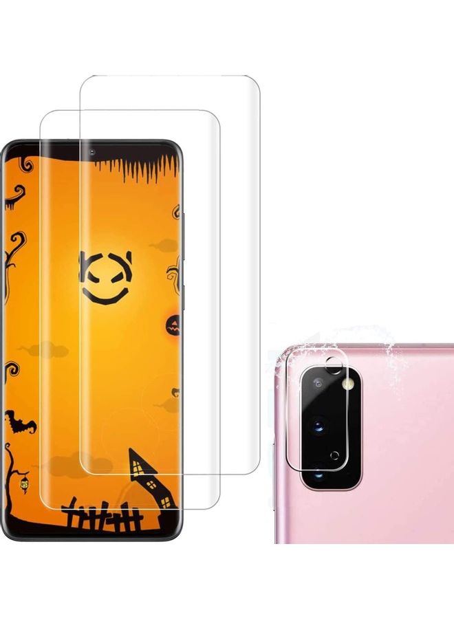 ICS 3-Piece Tempered Glass Screen And Camera Lens Protector For Samsung Galaxy S20 Clear - Image 1