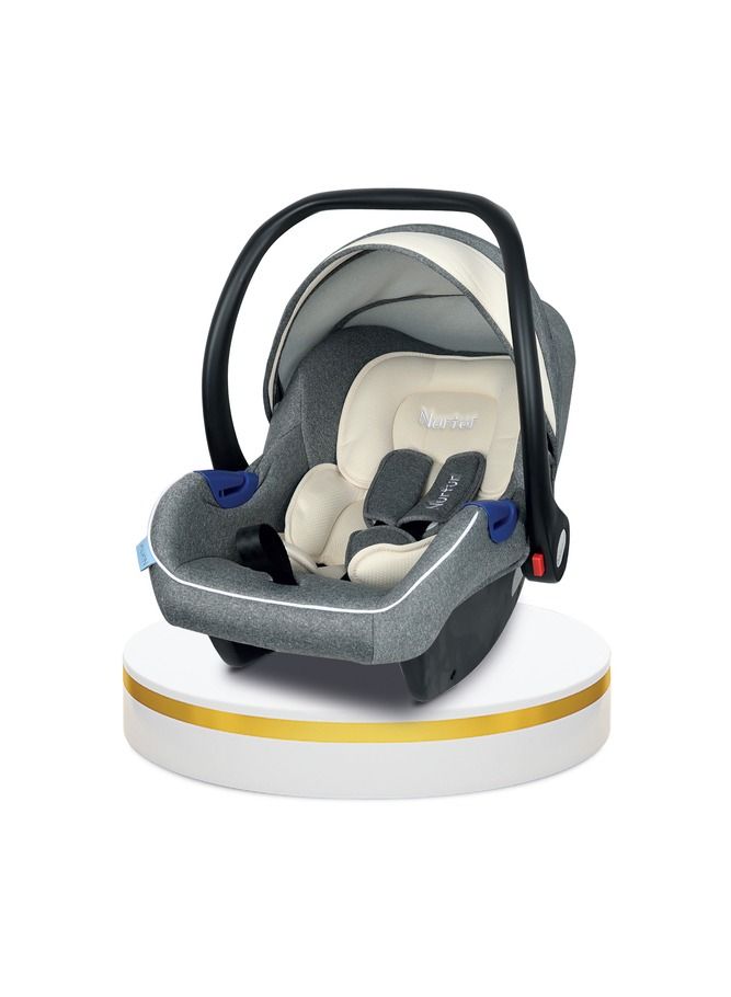 Nurtur Nemo Baby Carrier Adjustable Canopy and Handle  Extra Protection 3 Point Safety Harness  Suitable from 0 months to 12 months Upto 13kg GreyWhite Official Nurtur Product - Image 1