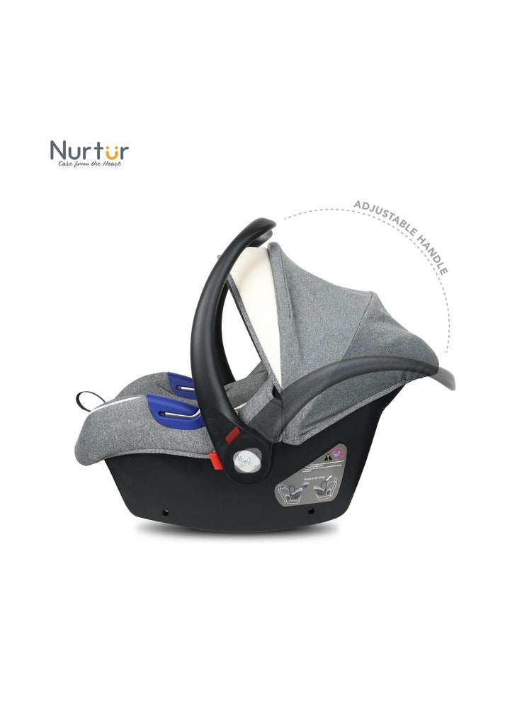 Nurtur Nemo Baby Carrier Adjustable Canopy and Handle  Extra Protection 3 Point Safety Harness  Suitable from 0 months to 12 months Upto 13kg GreyWhite Official Nurtur Product - Image 5