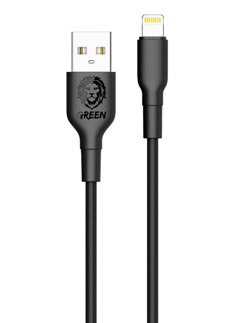 GREEN LION Green PVC Lightning Cable 1m 2A – Black
