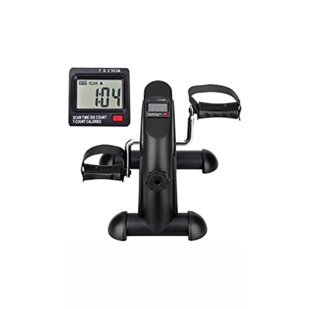 e World Mini Exercise Bike, Under Desk Bike Pedal Exerciser - Portable Foot Cycle Machine - Arm and Leg Peddler Machine with LCD Screen Displays Black