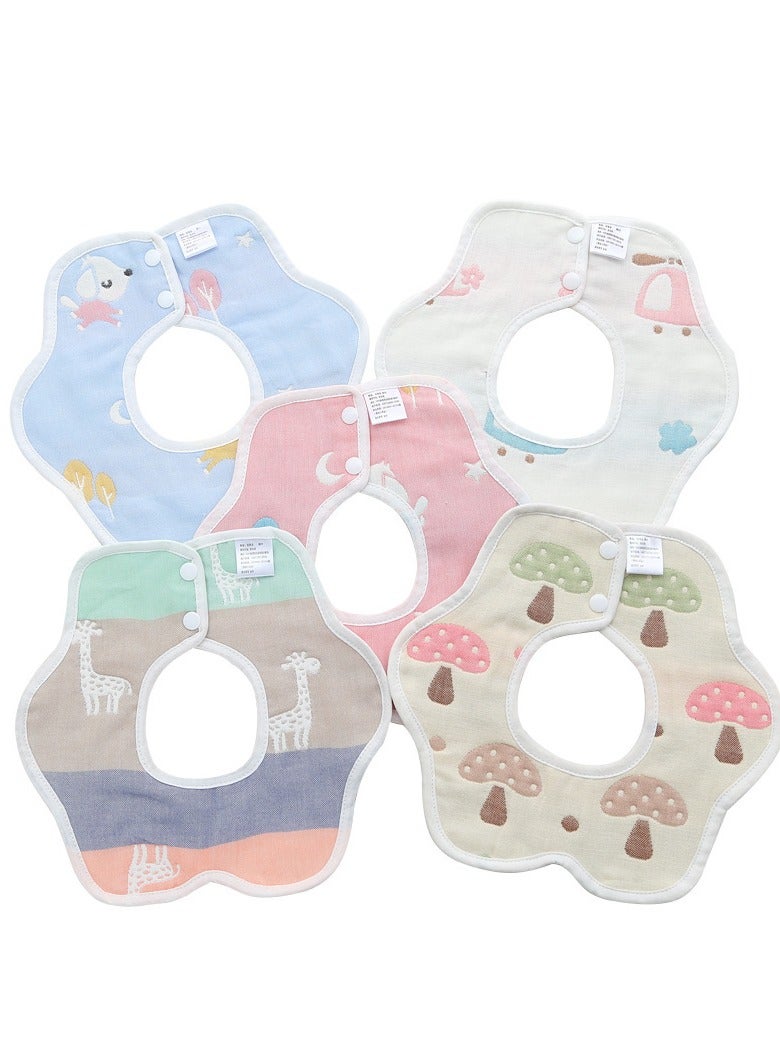 Bib Baby petal waterproof cotton bib children's saliva towel - Image 2