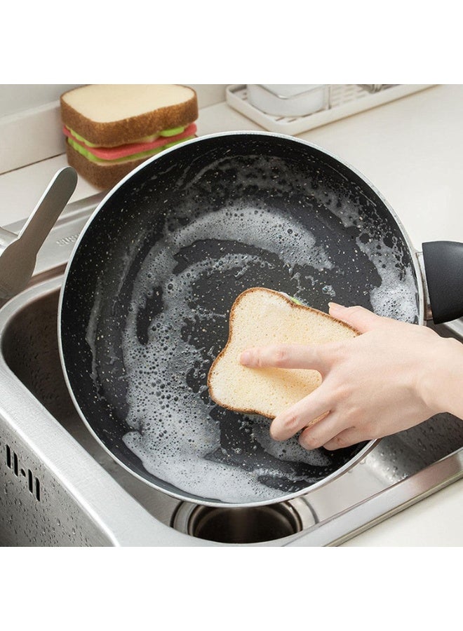 Bukela 3 Pcs Sandwich Sponge, Cute Deep Cleaning Thickened Scrub Dish Wipe Sponge Kitchen Sponges for Kitchen Cleaning Supplies Kitchen Cleaning Sponge Dish Cloth Erase Stains Bath - Image 5