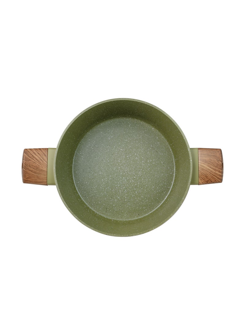 BERGNER ACADIA FORGED ALUMINUM  CASSEROLE W LID 26CM WITH  INDUCTION BOTTOM, GREEN COLOR, BG56243GR  - Image 4