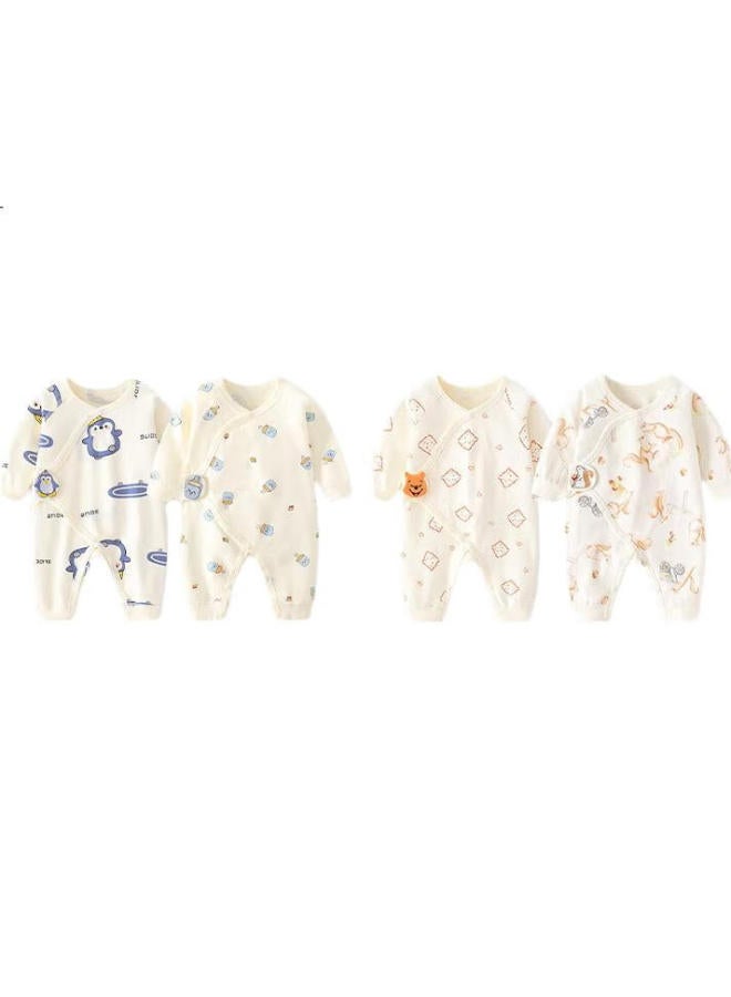 Lovebox Baby Cotton Romper Spring And Autumn Newborn Baby Clothes Baby Ha Yi Monk Clothes Milk Bottle 2-Piece Set T141 Size 52 - Image 2