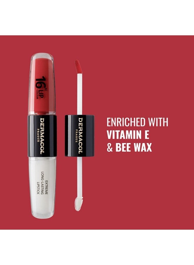 Dermacol NEW 16-Hour Lip Colour, Highly Pigmented Glossy Lip Stain, Two-Phase Lip Plumper Gloss, Kissproof Lip Makeup Products with Matte and Glitter Finish, n. 36 - Image 3