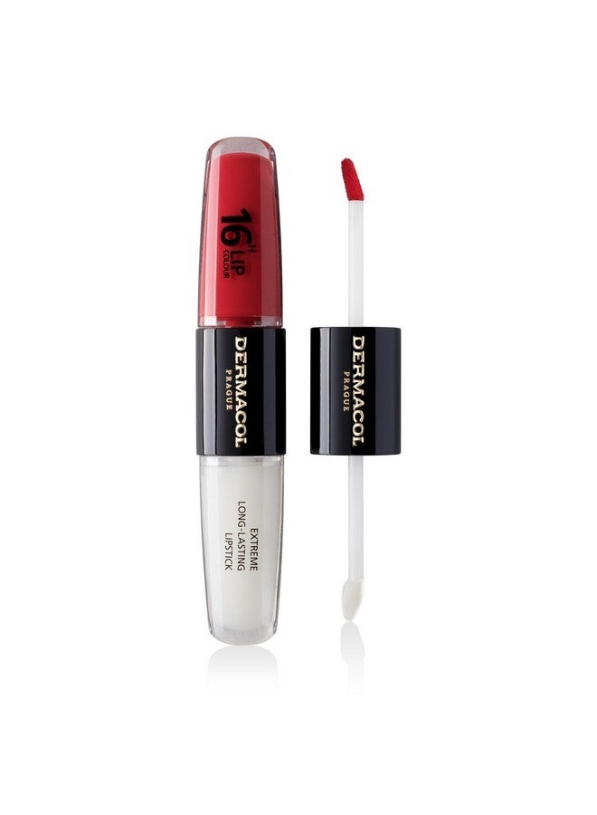 Dermacol NEW 16-Hour Lip Colour, Highly Pigmented Glossy Lip Stain, Two-Phase Lip Plumper Gloss, Kissproof Lip Makeup Products with Matte and Glitter Finish, n. 36 - Image 1