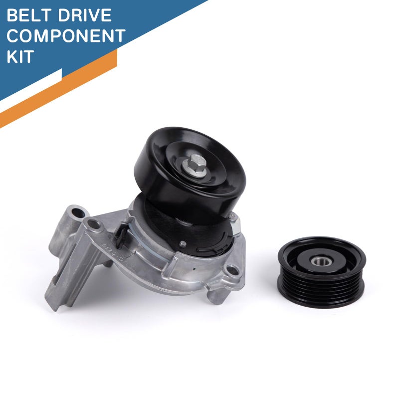 Baxzl Serpentine Belt Tensioner Pulley with Idler Pulley Kit for Toyota Tundra 4Runner Sequoia Land Cruiser for Lexus LX470 GX470 LS430 GS430 GS400 SC400 1998-2009 4.0L 4.3L 4.7L V8 Replaces 90K-38488 - Image 3