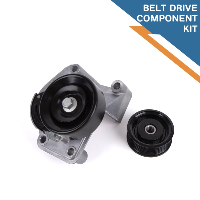 Baxzl Serpentine Belt Tensioner Pulley with Idler Pulley Kit for Toyota Tundra 4Runner Sequoia Land Cruiser for Lexus LX470 GX470 LS430 GS430 GS400 SC400 1998-2009 4.0L 4.3L 4.7L V8 Replaces 90K-38488 - Image 4