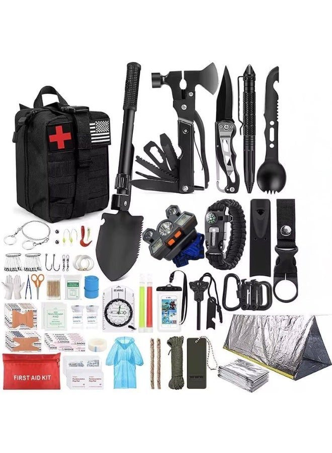 BlueFire Professional 39-in-1 Tactical Survival Kit & First Aid Kit with Molle Bag | Includes Emergency Tent, Water Filter Straw, Multi-Tool Axe Hammer, Trauma Gear for Outdoor Camping, Hiking, Hunting & EDC | Ultimate Gift for Men & Dad - Image 1